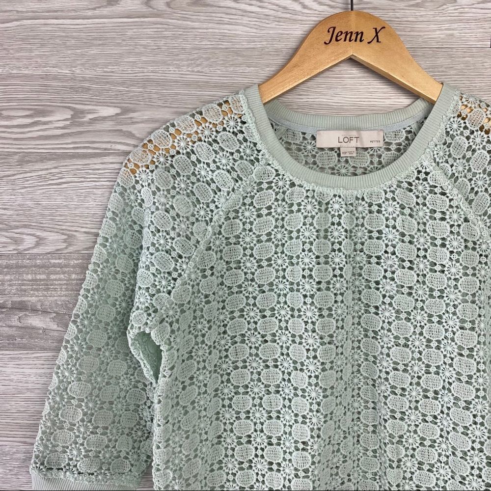 Loft Ann Taylor Mint 3/4 Sleeve Sweater - Picture 2 of 6